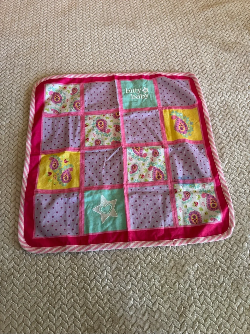 American Girl Bitty Baby Paisley Starter Set Diaper Bag and Blanket